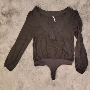 Free people jezebel black bodysuit